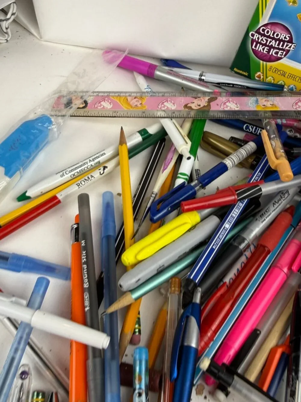 Huge Office & School Stationery Lot: Crayola Window Markers, Pens, Rulers & Pins